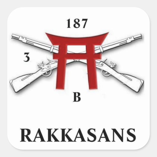 B CO 3e BN 187e Infanterie Stickers (Voorkant)