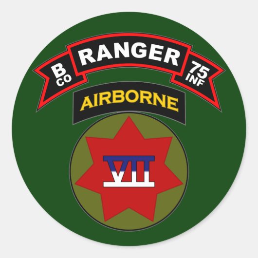 B Co, 75th Infantry Regiment - Rangers, Duitsland Ronde Sticker (Voorkant)