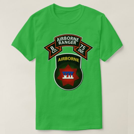 B Co 75th VII Corps Airborne T-shirt (Design voorkant)
