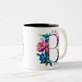 B Coffee Mok – Floral Design voor Gifting (Voorkant rechts)