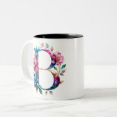 B Coffee Mok – Floral Design voor Gifting (Voorkant links)