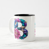 B Coffee Mok – Floral Design voor Gifting (Voorkant links)