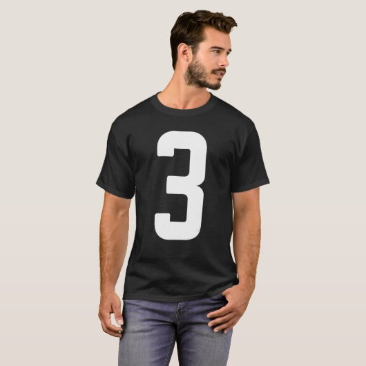 B Day Number 3 Monogram Norwester Font Initial Alp T-shirt (Voorkant volledig)