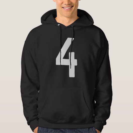 B Day Number 4 Monogram Norwester Font Initial Alp Hoodie (Voorkant)