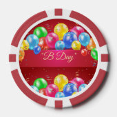 B Day Verjaardagsopstelling Poker Chips (Voorkant)
