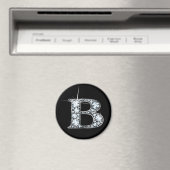 "B" Diamond Bling Magnet (Insitu (Vaatwasser))