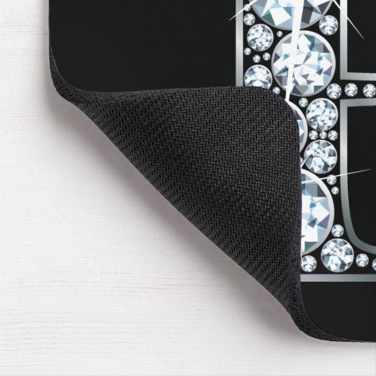 "B" Diamond Bling Mousepad Muismat (Hoek)