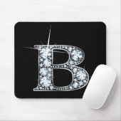 "B" Diamond Bling Mousepad Muismat (Met muis)