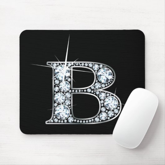 "B" Diamond Bling Mousepad Muismat (Met muis)