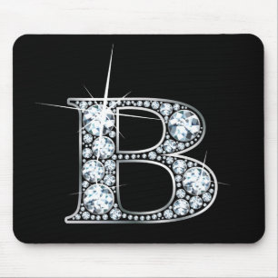 "B" Diamond Bling Mousepad Muismat