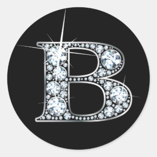 B "Diamond Bling" printsticker Ronde Sticker