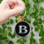 "B" Diamond Bling Sleutelhanger (Hand)