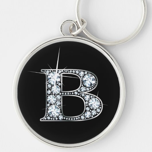 "B" Diamond Bling Sleutelhanger (Voorkant)