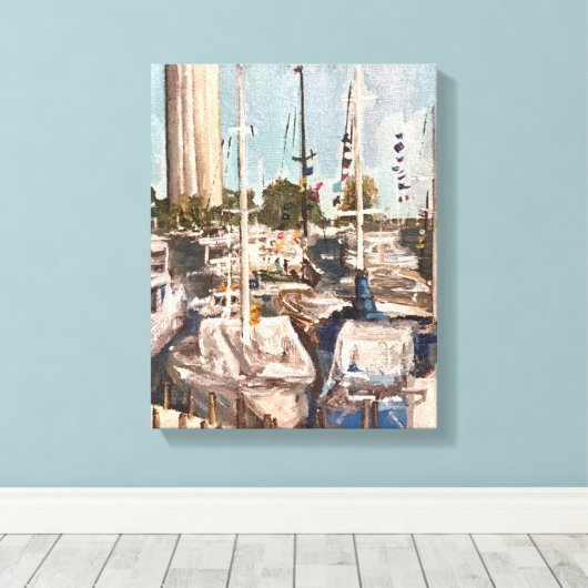 B Dock, in bay Canvas Afdruk (Insitu (Houten vloer))