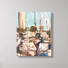 B Dock, put in Bay Painting door Therese Kramer Canvas Afdruk
