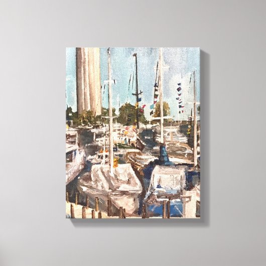 B Dock, put in Bay Painting door Therese Kramer Canvas Afdruk (Voorkant)