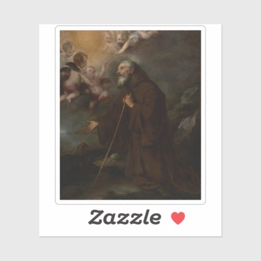 B.E. Murillo: Het visioen van de heilige Franciscu Sticker (Vel)