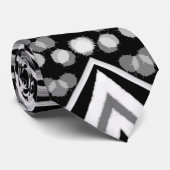 B en W baanvak Mode 2022 geïnspireerde patroonnek Stropdas (Opgerold)