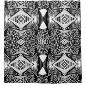 B- en W-Mode geïnspireerd patroon Douchegordijn (Voorkant)