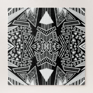 B- en W-Mode geïnspireerd patroon Legpuzzel