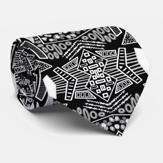 B- en W-Mode geïnspireerd patroon Stropdas (Opgerold)