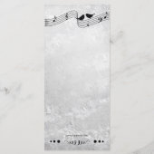 B en W Muziek Thema Wedding Menu Kaart (Achterkant)