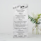 B en W Muziek Thema Wedding Menu Kaart (Staand voorkant)
