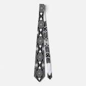 B en W Runway Mode geïnspireerd Pattern Neck Stropdas (Voorkant)