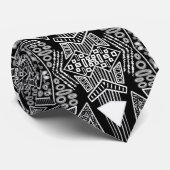 B en W Runway Mode geïnspireerd Pattern Neck Stropdas (Opgerold)