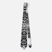 B en W Runway Mode geïnspireerd Pattern Neck Stropdas (Voorkant)