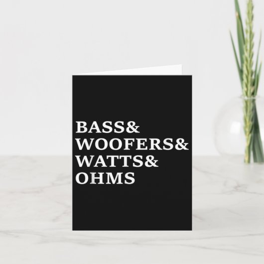 B en Woofers Auto Audio Grappig T-shirt Kaart (Voorkant)