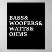 B en Woofers Auto Audio Grappig T-shirt Poster (Voorkant)
