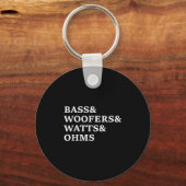 B en Woofers Auto Audio Grappig T-shirt Sleutelhanger (Voorkant)