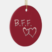 B F F met verbonden harten en namen ornament (Rechts)