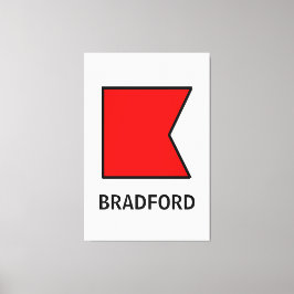 B Familienaam Nautische vlag Canvas Afdruk