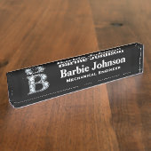 B Faux Diamond Desk Naambordje (Zijkant)