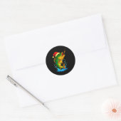 B Fish Christmas Fishing  Ronde Sticker (Envelop)