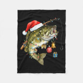 B Fish Festive Lights Christmas Funny Fishing Long Fleece Deken (Voorkant)