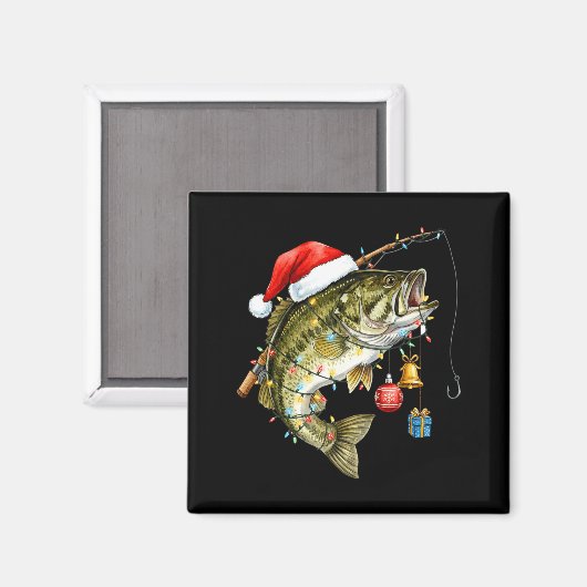 B Fish Festive Lights Christmas Funny Fishing Long Magneet (Voorkant / Achterkant)