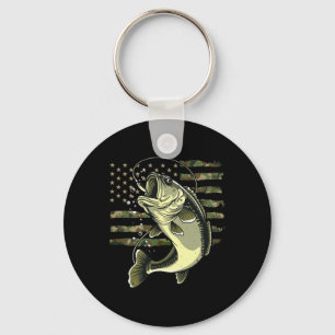 B Fish Vist Amerikaanse vlag Camouflage Fisher Sleutelhanger