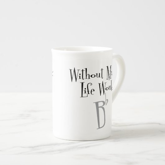 B Flat Bone China Mok (Voorkant rechts)