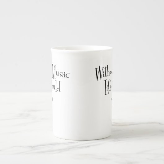 B Flat Bone China Mok (Voorkant)