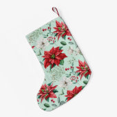 (b) Floral Monogram Groene Waterverf Feestdagen Kleine Kerstsok (Achterkant (Hangend))