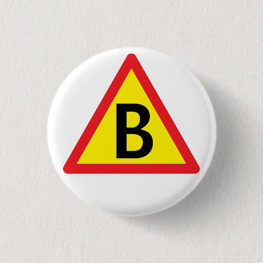 B for boot ronde button 3,2 cm (Voorkant)