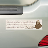 B. Franklin: Vrijheid en veiligheid - Bumpersticke Bumpersticker (Op auto)