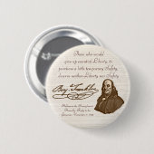 B. Franklin: Vrijheid en veiligheid - Button 2 (Voorkant /achterkant)