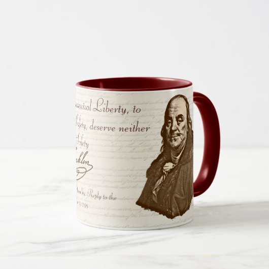 B. Franklin: Vrijheid en veiligheid - Mok 2 (Voorkant rechts)