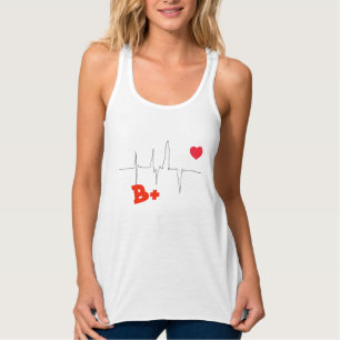 B+ Funky Bloedtype Hartslag Top