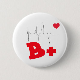 B+ Funky Blood Type Heart Rate Button