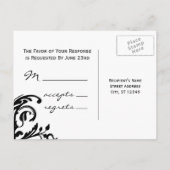 B&G Damask RSVP Briefkaart (Achterkant)